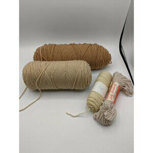 Set of 4 Skeins Shades of Tan Medium worsted 4-ply acrylic Unbranded